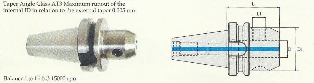 BT40 WN14 100 Weldon Type Holder (Balanced to G 6.3 15000 rpm) (DIN 6359)